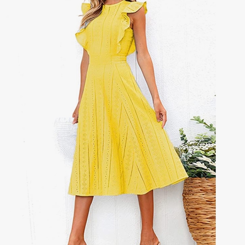 Yellow midi dress